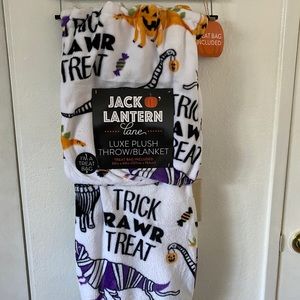 Dinosaur Halloween Blanket with matching treat bag